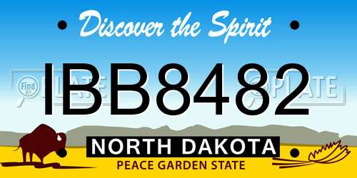 IBB8482 North Dakota License Plate
