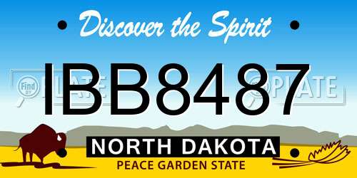 IBB8487 North Dakota License Plate