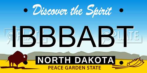 IBBBABT North Dakota License Plate