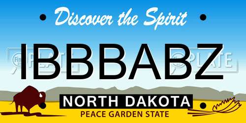 IBBBABZ North Dakota License Plate