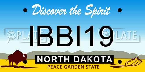 IBBI19 North Dakota License Plate