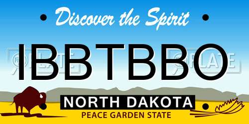 IBBTBBO North Dakota License Plate