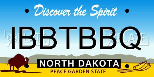 IBBTBBQ North Dakota License Plate