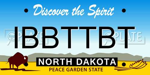 IBBTTBT North Dakota License Plate