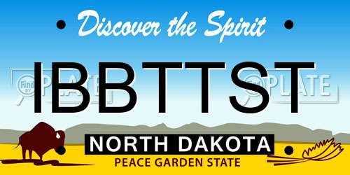 IBBTTST North Dakota License Plate