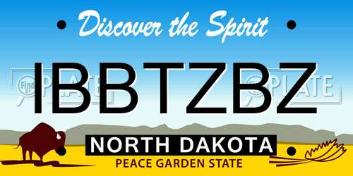 IBBTZBZ North Dakota License Plate