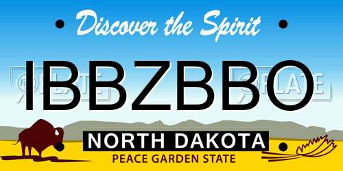 IBBZBBO North Dakota License Plate