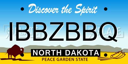 IBBZBBQ North Dakota License Plate