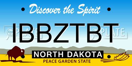 IBBZTBT North Dakota License Plate