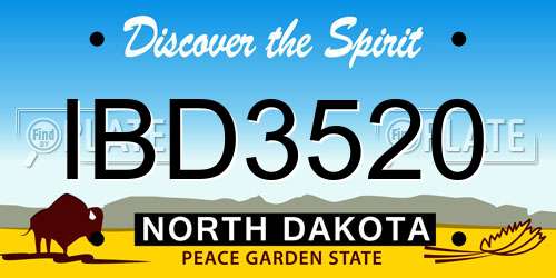 IBD3520 North Dakota License Plate