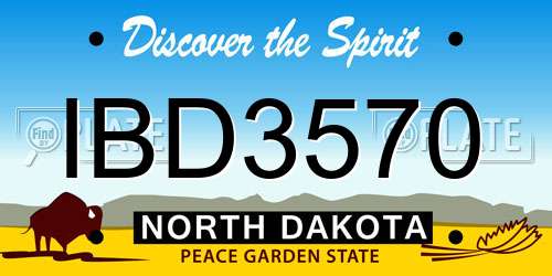 IBD3570 North Dakota License Plate