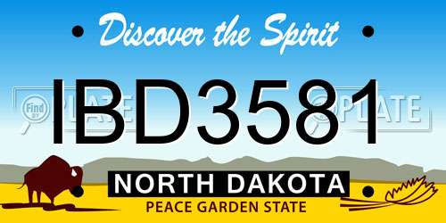 IBD3581 North Dakota License Plate