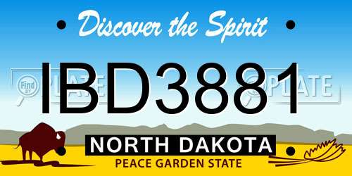 IBD3881 North Dakota License Plate