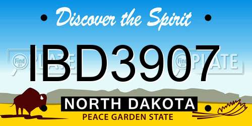 IBD3907 North Dakota License Plate