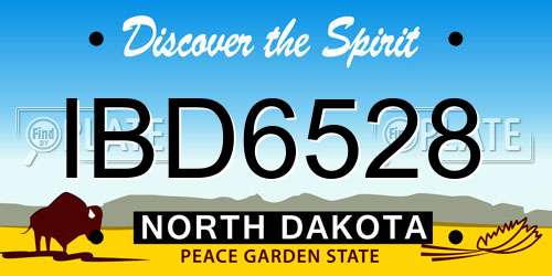 IBD6528 North Dakota License Plate