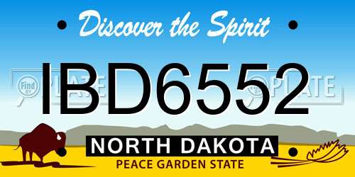 IBD6552 North Dakota License Plate