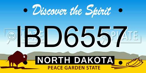 IBD6557 North Dakota License Plate