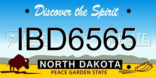 IBD6565 North Dakota License Plate