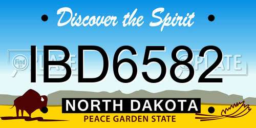 IBD6582 North Dakota License Plate