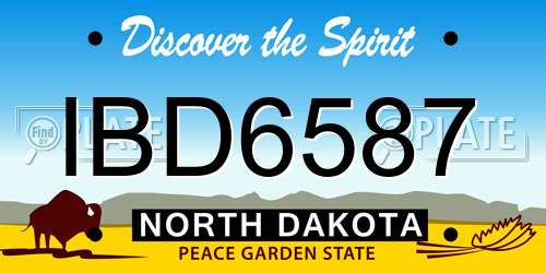 IBD6587 North Dakota License Plate
