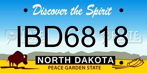 IBD6818 North Dakota License Plate
