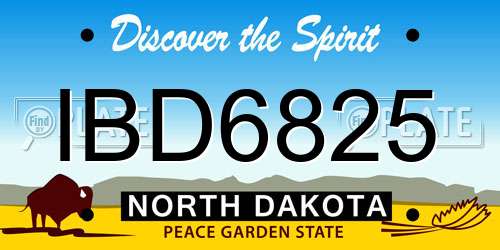 IBD6825 North Dakota License Plate