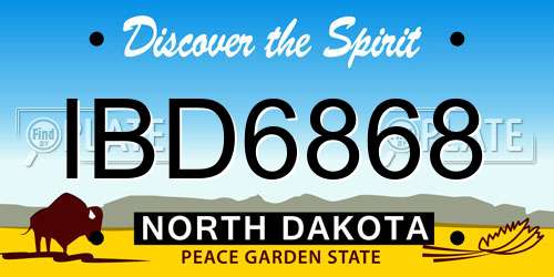 IBD6868 North Dakota License Plate