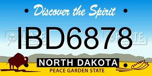 IBD6878 North Dakota License Plate