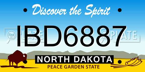 IBD6887 North Dakota License Plate