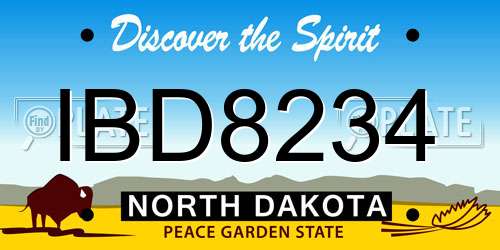 IBD8234 North Dakota License Plate