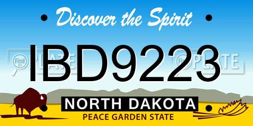 IBD9223 North Dakota License Plate