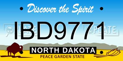 IBD9771 North Dakota License Plate