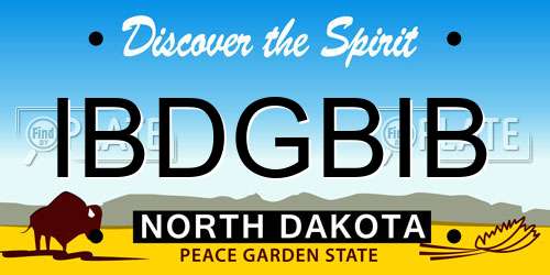 IBDGBIB North Dakota License Plate