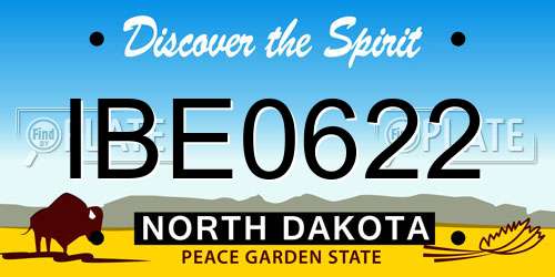 IBE0622 North Dakota License Plate