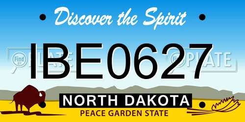 IBE0627 North Dakota License Plate