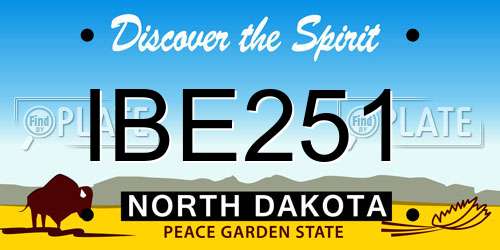 IBE251 North Dakota License Plate