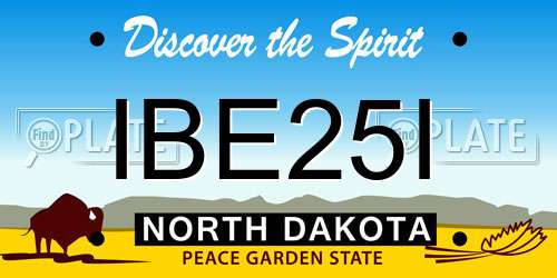 IBE25I North Dakota License Plate