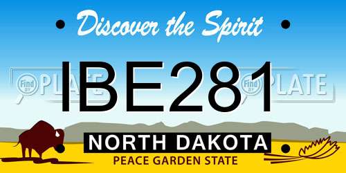 IBE281 North Dakota License Plate