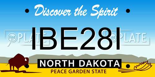 IBE28I North Dakota License Plate