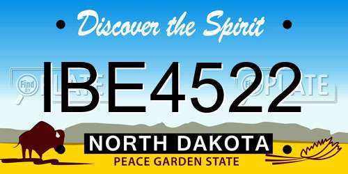 IBE4522 North Dakota License Plate