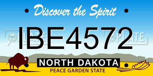 IBE4572 North Dakota License Plate