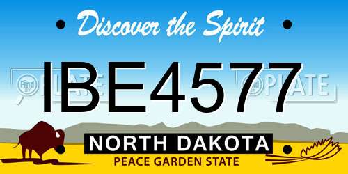 IBE4577 North Dakota License Plate