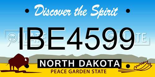 IBE4599 North Dakota License Plate