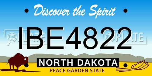 IBE4822 North Dakota License Plate