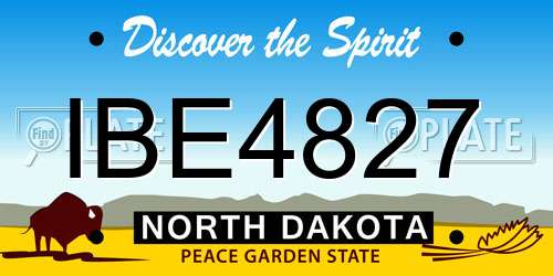 IBE4827 North Dakota License Plate