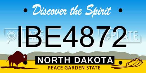 IBE4872 North Dakota License Plate