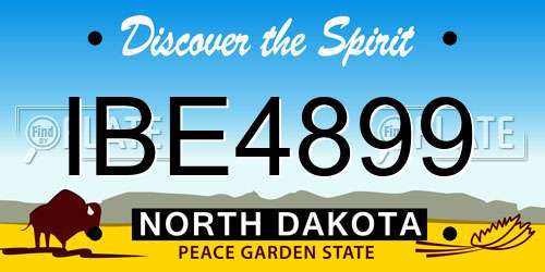 IBE4899 North Dakota License Plate