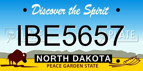 IBE5657 North Dakota License Plate