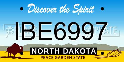 IBE6997 North Dakota License Plate