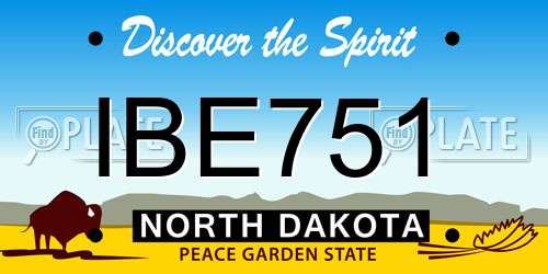 IBE751 North Dakota License Plate
